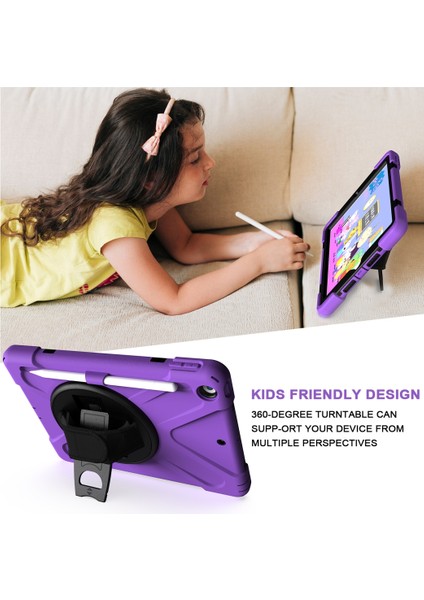 iPad 10.2 2021/2020/2019 Için Silikon + Tutuculu Pc Kılıfı (Yurt Dışından)