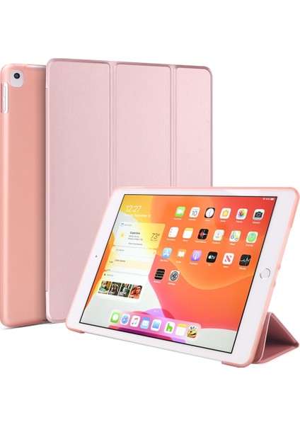 iPad 10.2 Inç 2019 Için 3 Katlı Pu + Tpu Mat Yumuşak Kılıf (Yurt Dışından)