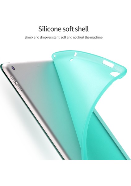 iPad 10.2 2021/2020/2019 Için 3 Katlı Pu + Tpu Mat Yumuşak Kılıf (Yurt Dışından)