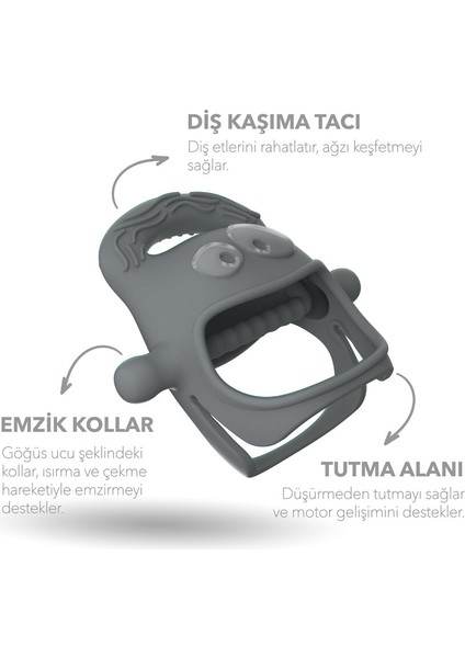 Nessiworld Mochi Diş Kaşıyıcı Gri fiyatları