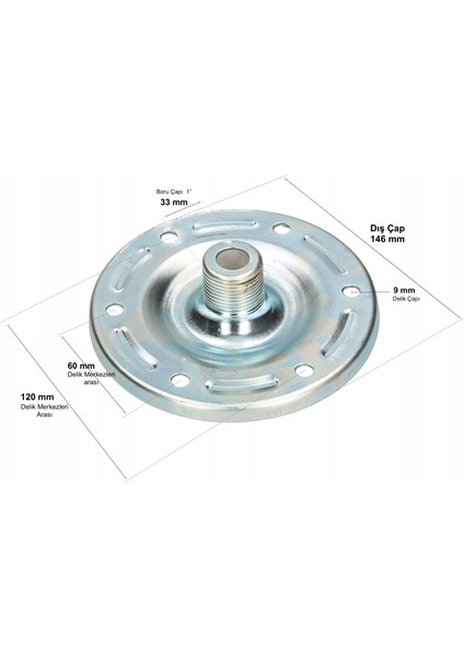 140X2 mm İtalyan Borulu Flanş Kapağı