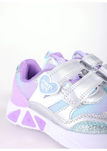 Işıklı Kız Çocuk Sneaker Gri-Lila indirimleri