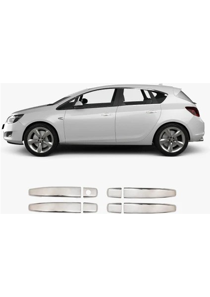 Opel Astra J Uyumlu 2010-2015 Krom Kapı Kolu 4 Kapı Paslanmaz Çelik