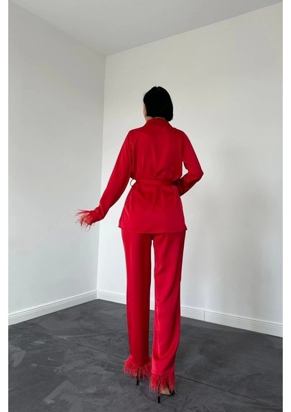 Kırmızı Püsküllü Saten Ikili Takım modelleri