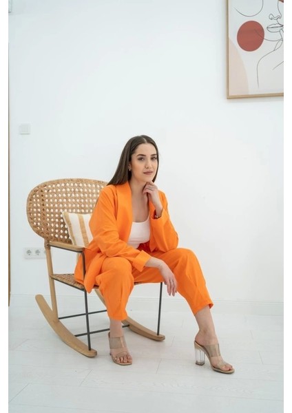 Oranj Ceket ve Pantolon Takım