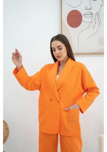 Oranj Ceket ve Pantolon Takım