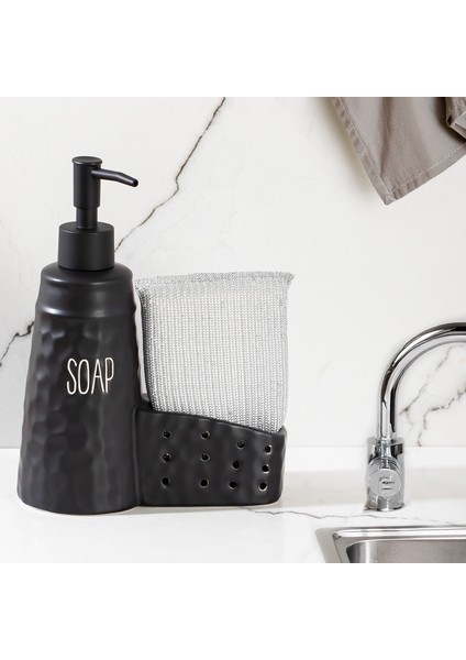 16740 Spone Black Sünger Bölmeli Sıvı Sabunluk