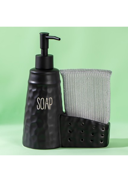 16740 Spone Black Sünger Bölmeli Sıvı Sabunluk