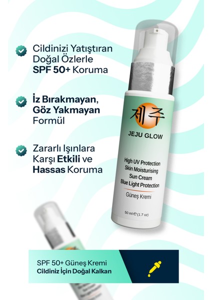 Yüksek Koruma Faktörlü Güneş Kremi Spf 50+ Uva-Uvb Pa+++ Blue Light 50 ml