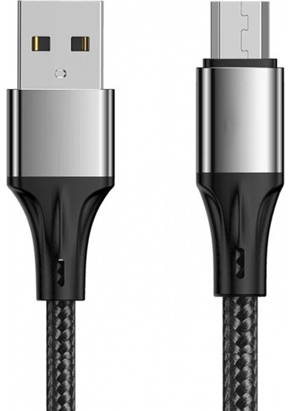 WK-22023 USB To Mıcro USB Örgülü Lacivert Şarj Kablosu (No:14) (4172)
