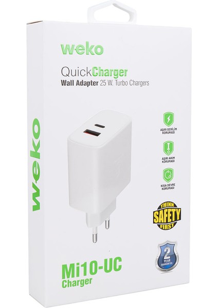 WK-21446 S11-UC 25 Watt 3.0 Amper Type-C + USB Şarj Başlık Adaptörü (4172)