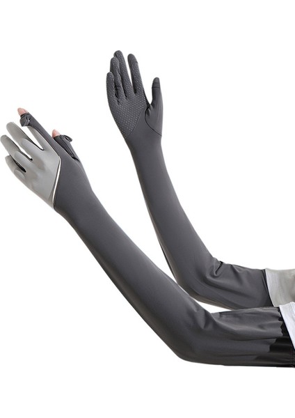 Yaz Güneş Koruması Kadın Uzun Sürüş Kol Kollu Ultraviyole Karşıtı Buz Ipek Spor Bisiklet Kaymaz Buz Kollu Eln (Yurt Dışından)