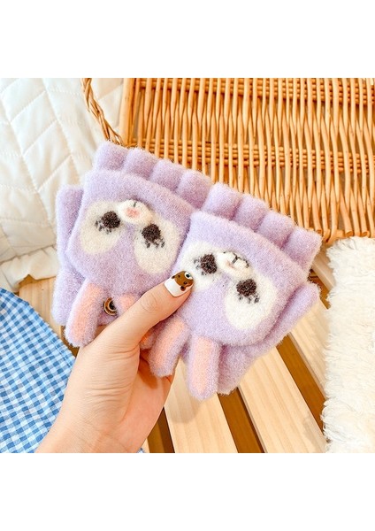 Beautifyy 0 8 Eski Yıl Kış Çocuk Kız Yumuşak Yarım Parmak Kapak Hayvan Sıcak Eldiven Bebek Çocuklar Için Açık Sıcak Eldivenler Naylon Eldiven (Yurt Dışından)