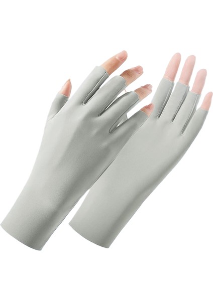 2li Paket Yarım Parmak Güneş Kremi Uv Koruması Nefes Alabilen Buz Ipek Yarım Parmak Eln Ince Kısa Eln (Yurt Dışından)