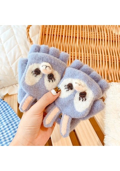Beautifyy 0 8 Eski Yıl Kış Çocuk Kız Yumuşak Yarım Parmak Kapak Hayvan Sıcak Eldiven Bebek Çocuklar Için Açık Sıcak Eldivenler Naylon Eldiven (Yurt Dışından)