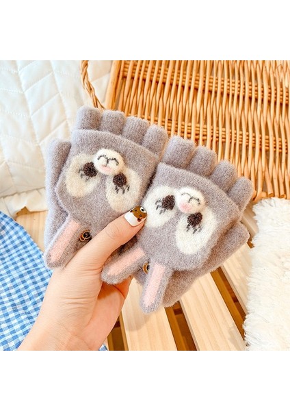 Beautifyy 0 8 Eski Yıl Kış Çocuk Kız Yumuşak Yarım Parmak Kapak Hayvan Sıcak Eldiven Bebek Çocuklar Için Açık Sıcak Eldivenler Naylon Eldiven (Yurt Dışından)