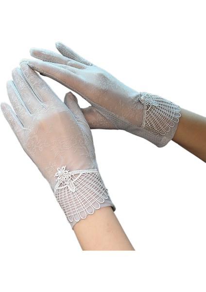 Güneş Koruması Bayan Kısa Yaz Buz Ipek Ince Nefes Alabilen Dokunmatik Ekran Kaymaz Anti Ultraviyole Dantel Eln (Yurt Dışından)