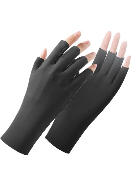 2li Paket Yarım Parmak Güneş Kremi Uv Koruması Nefes Alabilen Buz Ipek Yarım Parmak Eln Ince Kısa Eln (Yurt Dışından)