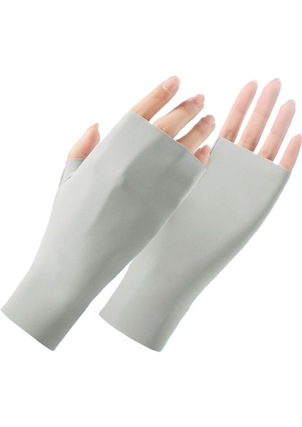 2li Paket Yarım Parmak Güneş Kremi Uv Koruması Nefes Alabilen Buz Ipek Yarım Parmak Eln Ince Kısa Eln (Yurt Dışından)