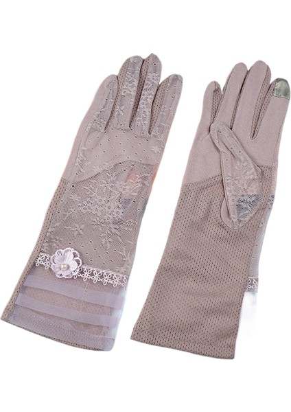 Yaz Güneş Koruması Buz Ipek Zarif Dantel Kaymaz Nefes Alabilen Dokunmatik Ekran Elni (Yurt Dışından)