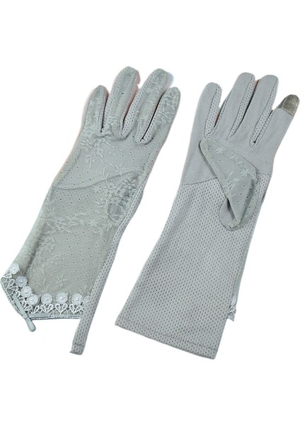 Ince Buz Ipek Kaymaz Dokunmatik Ekran Nefes Alabilen Dantel Güneş Koruma Elni (Yurt Dışından)