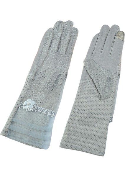 Yaz Güneş Koruması Buz Ipek Zarif Dantel Kaymaz Nefes Alabilen Dokunmatik Ekran Elni (Yurt Dışından)