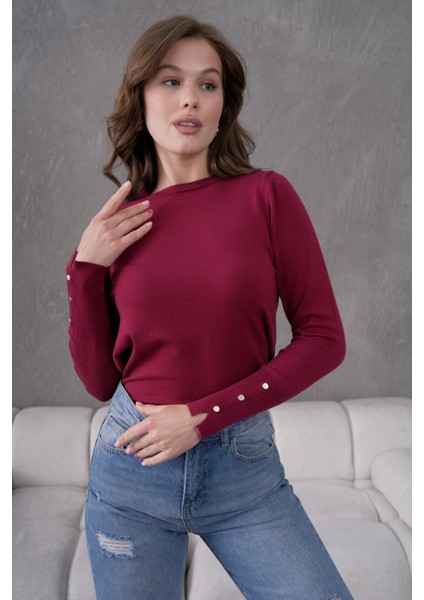 Kadın Bisiklet Yaka Kolu Çıtçıtlı Triko Kazak 1060 indirimleri