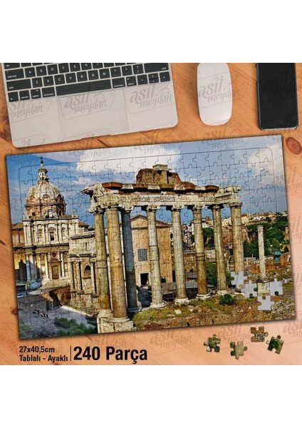 Asil Hobi Roma - Tarihi Sütunlar - Mimari - Otantik Yapboz-Ayak Destekli Çerçeveli 240 Parça Puzzle