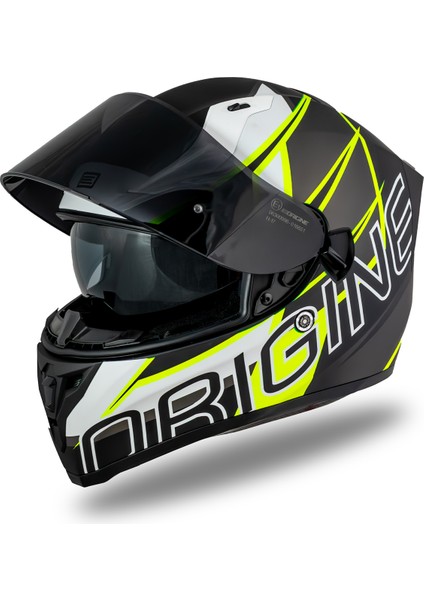 Strada Competition Beyaz-Sarı-Siyah Kask ( Güneş Vizörlü ) modelleri