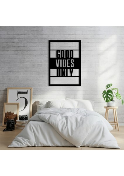 Good Vibes Only Temalı Ahşap Duvar Tablosu