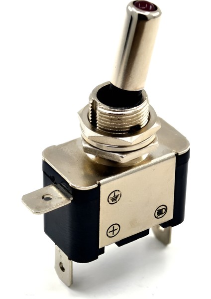 Toggle Switch 1-0 Kırmızı Ledli Metal Anahtar 3 Pin 12V Toggle Switch