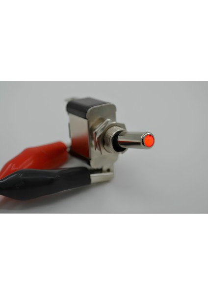 Toggle Switch 1-0 Kırmızı Ledli Metal Anahtar 3 Pin 12V Toggle Switch