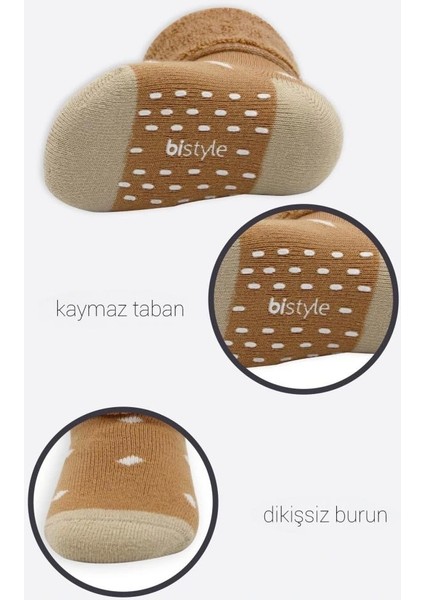 Nessiworld Bistyle Puanlı Kaymaz Havlu Soket Çorap 2'li BS10502 Hardal modelleri