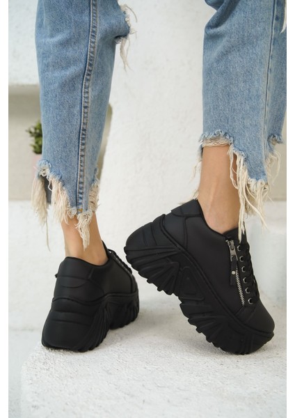 Kadın Jojo Kalın Tabanlı Spor Ayakkabı - Siyah fiyatları