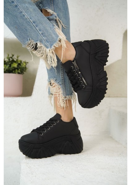 Kadın Jojo Kalın Tabanlı Spor Ayakkabı - Siyah modelleri