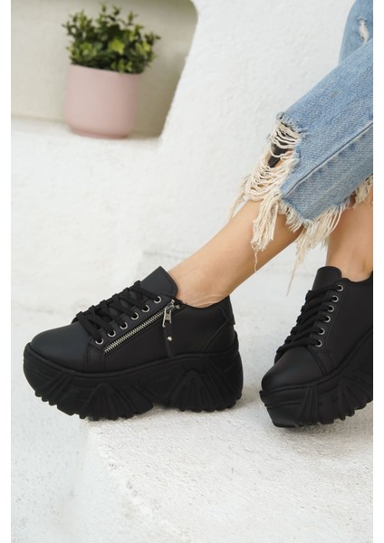 Kadın Jojo Kalın Tabanlı Spor Ayakkabı - Siyah fırsatları