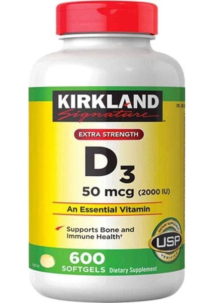 Signature Extra Strength D3 50 Mcg 600 Softgels