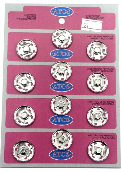 21 mm Çıt Çıt 12 Adet ( Nikel) modelleri