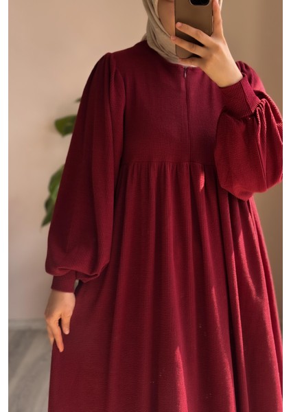 Asya Robalı Elbise - Bordo