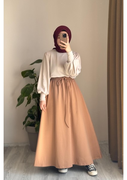 Bağcıklı Rahat Etek - Vizon modelleri