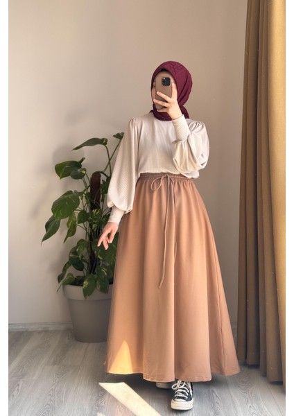 Bağcıklı Rahat Etek - Vizon fırsatları