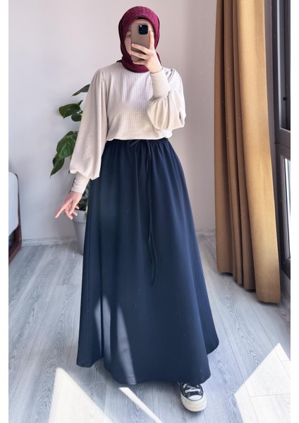 Bağcıklı Rahat Etek - Lacivert modelleri