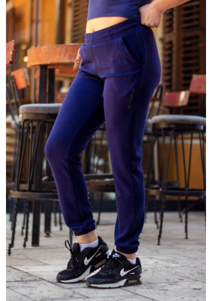 Kadın Indigo Oys Modal Kumaş Paça Lastikli Esnek Eşofman Altı 25KESAH508