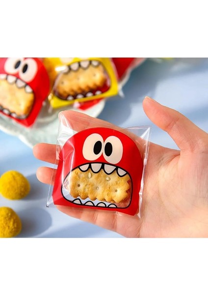 100 Adet 10x14 cm Karışık Renk Canavar Figürlü Bantlı Yapışkanlı Şeffaf Opp Jelatin Poşet fırsatları