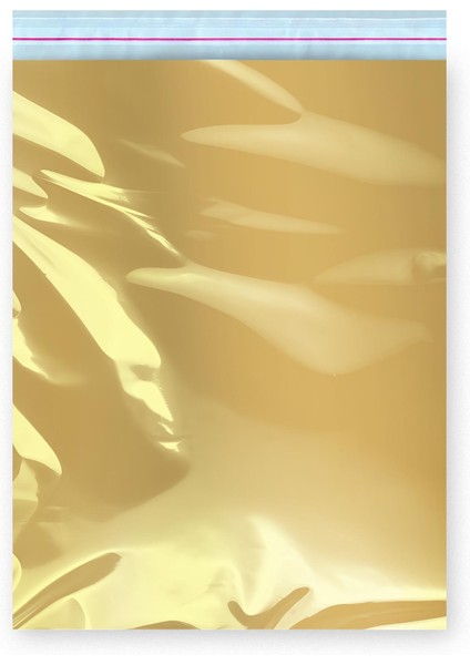 Bantlı Metalize Hediye Paketi Gold 30 x 35 cm - 100 Adet