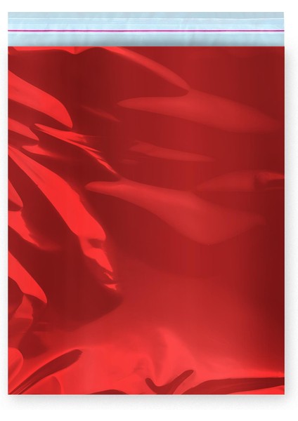 Bantlı Metalize Hediye Paketi Kırmızı 35 x 50 cm - 100 Adet