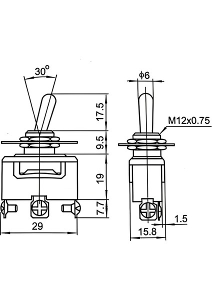 Toggle Switch 1-0-2 Metal Anahtar 3 Pin 12V-220V Toggle Switch