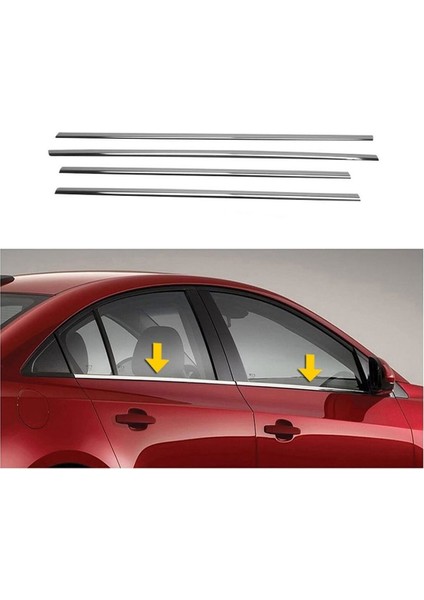 Alminox Oto Alfa Romeo 156 Uyumlu Cam Çıtası 4 Parça 1997-2007