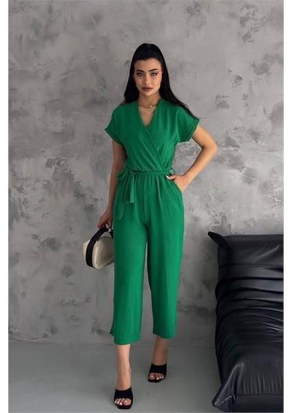 Kadın Saks Bağlama Detaylı Ayrobin Tulum DPTG7035