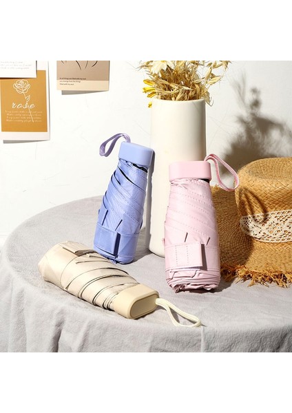 Mini Şemsiye Kapsül Şemsiye Güneşli ve Yağmurlu Çift Kullanımlı Yağmur Geçirmez Güneş Koruması Açık Hava Seyahat Taşınabilir Şemsiye Şemsiye (Yurt Dışından) fırsatları